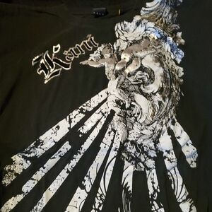 Black Tee with Silver Graphic Design